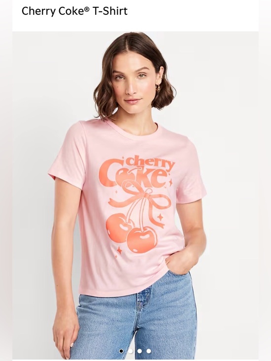 Old Navy Tops - NWT Cherry Coke Pink Graphic T-Shirt size Large